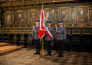 Obchody Święta Policji w Komendzie Powiatowej Policji w Proszowicach z udziałem Zastępcy Komendanta Wojewódzkiego Policji w Krakowie insp. Pawła Krauza.