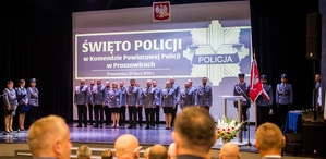 Obchody Święta Policji w Komendzie Powiatowej Policji w Proszowicach z udziałem Zastępcy Komendanta Wojewódzkiego Policji w Krakowie insp. Pawła Krauza.