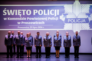 Obchody Święta Policji w Komendzie Powiatowej Policji w Proszowicach z udziałem Zastępcy Komendanta Wojewódzkiego Policji w Krakowie insp. Pawła Krauza.