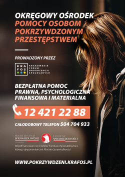 Plakat promujący &quot;Tydzień Pomocy Osobom Pokrzywdzonym Przestępstwem&quot;.