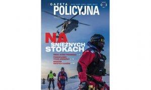 Gazeta Policyjna z tytułem &quot;Na śnieżnych Stokach&quot;.