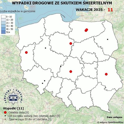 Mapa wypadków drogowych