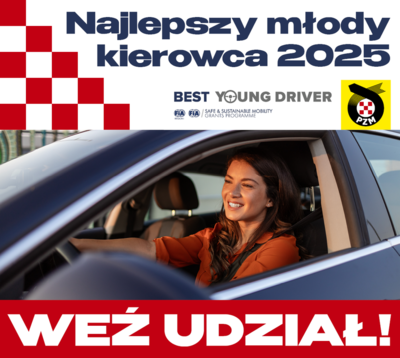 Plakat konkursu „Najlepszy Młody Kierowca”