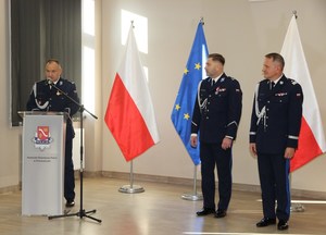 Uroczysta zbiórka z okazji zdania i objęcia obowiązków służbowych na stanowisku Komendanta Powiatowego Policji w Proszowicach