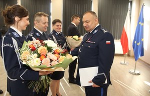 Uroczysta zbiórka z okazji zdania i objęcia obowiązków służbowych na stanowisku Komendanta Powiatowego Policji w Proszowicach