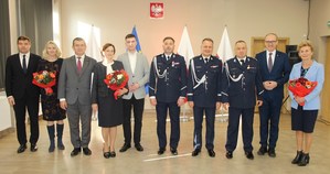 Uroczysta zbiórka z okazji zdania i objęcia obowiązków służbowych na stanowisku Komendanta Powiatowego Policji w Proszowicach