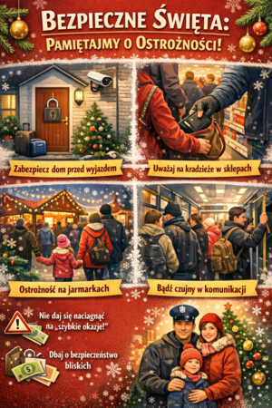 plakat bezpieczne święta