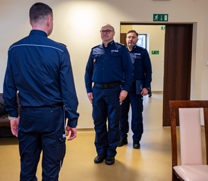 Narada roczna w Komendzie Powiatowej Policji w Proszowicach.