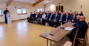 Narada roczna w Komendzie Powiatowej Policji w Proszowicach.