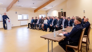 Narada roczna w Komendzie Powiatowej Policji w Proszowicach.