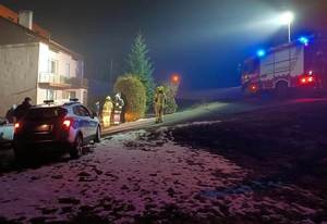 Miejsce niedopuszczenia do pożaru. Na miejscu służby