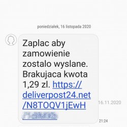 Fałszywa wiadomość tekstowa