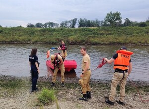 Wspólna działania nad wodą Straży Pożarnej i Policji