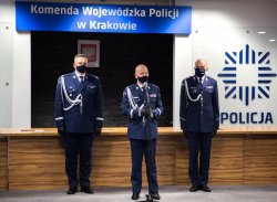 &quot;komendant wojewódzki policji, komendant główny policji i zastępca komendanta głównego podczas uroczystości&quot;