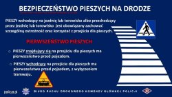 &quot;gafika z informacjami o zmianach przepisów: BEZPIECZEŃSTWO PIESZYCH NA DRODZE Wybrane zmiany w przepisach ruchu drogowego obowiązujące od 1.06.2021 r.&quot;