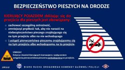 &quot;gafika z informacjami o zmianach przepisów: BEZPIECZEŃSTWO PIESZYCH NA DRODZE Wybrane zmiany w przepisach ruchu drogowego obowiązujące od 1.06.2021 r.&quot;