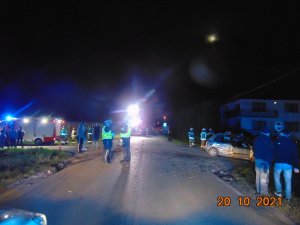 Miejsce zdarzenie wypadku drogowego w miejscowości Bobin