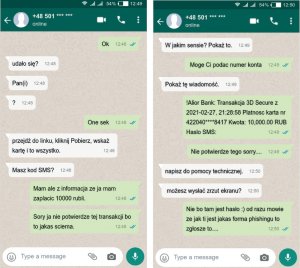 &quot;fałszywe sms z próbą wyłudzenia pieniędzy&quot;