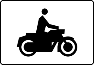 &quot;znak drogowy - tabliczka wskazująca motocykle&quot;
