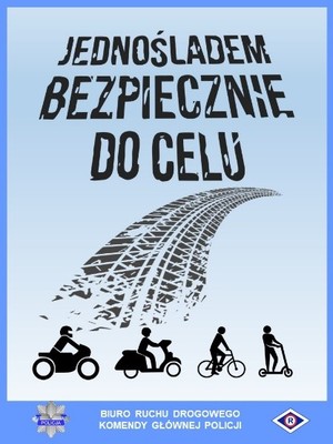 Plakat Jednośladem bezpiecznie do celu