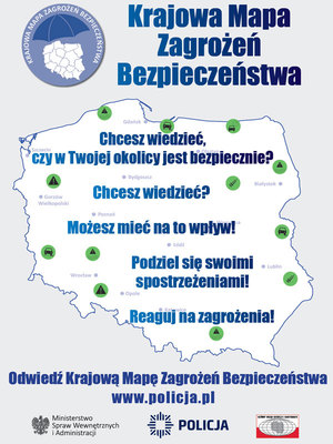 &quot;plakat informacyjny dotyczący Krajowej Mapy Zagrożeń Bezpieczeństwa&quot;