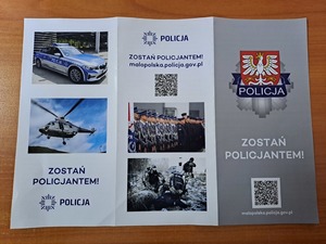 Ulotki promujące pracę w Policji